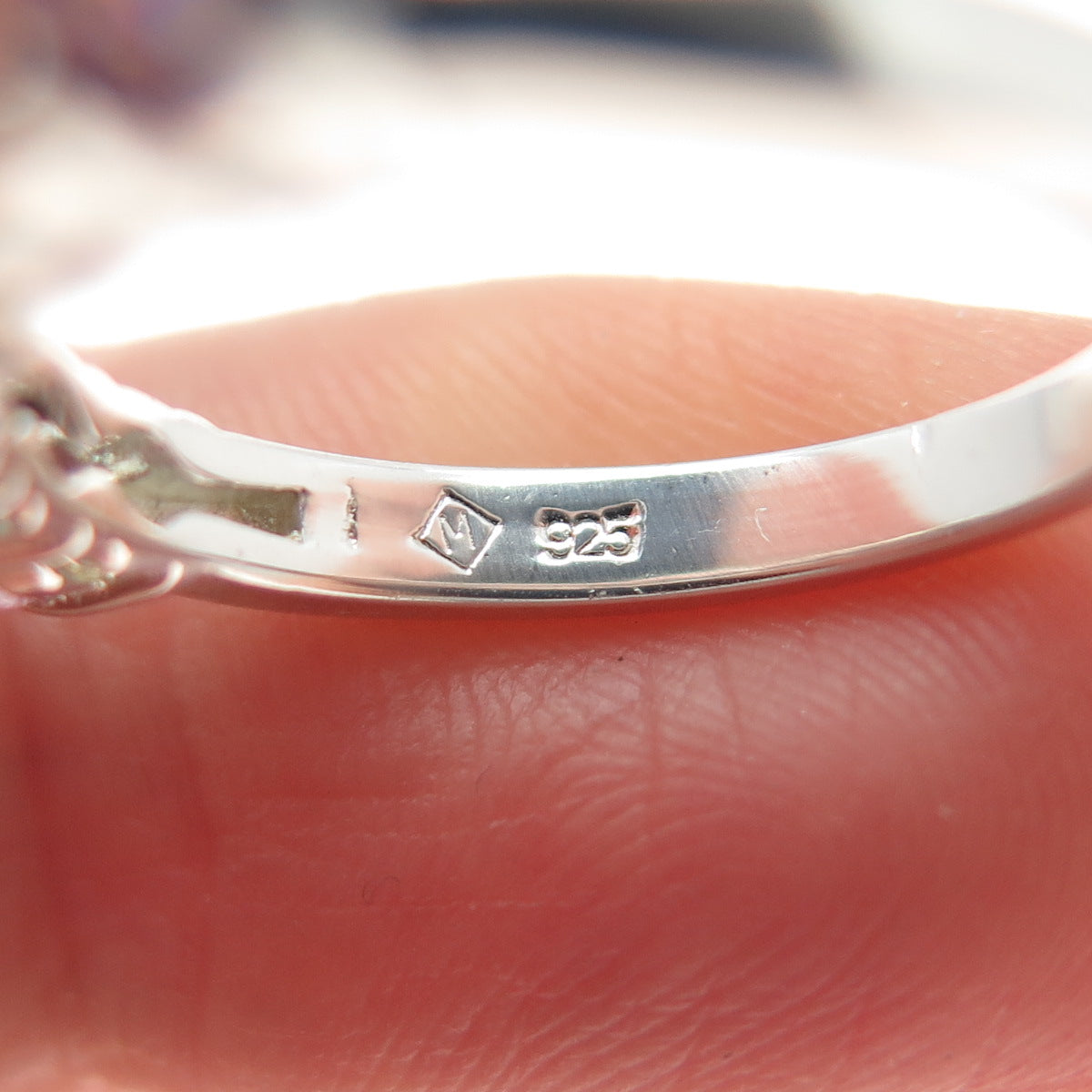 925 Sterling Silver Round-Cut Pink C Z Half Eternity Band Ring Size 5