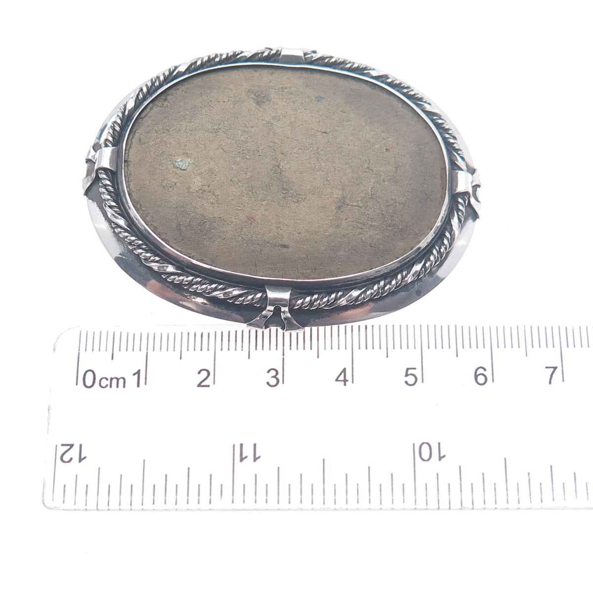 925 Sterling Silver Vintage England Picture Frame Oxidized Pin Brooch