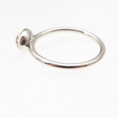 Pandora 925 Sterling Silver Clear Crystal Poetic Droplet Ring Size 6