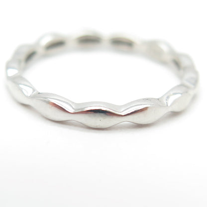 925 Sterling Silver Modernist Wavy Stackable Band Ring Size 5.75