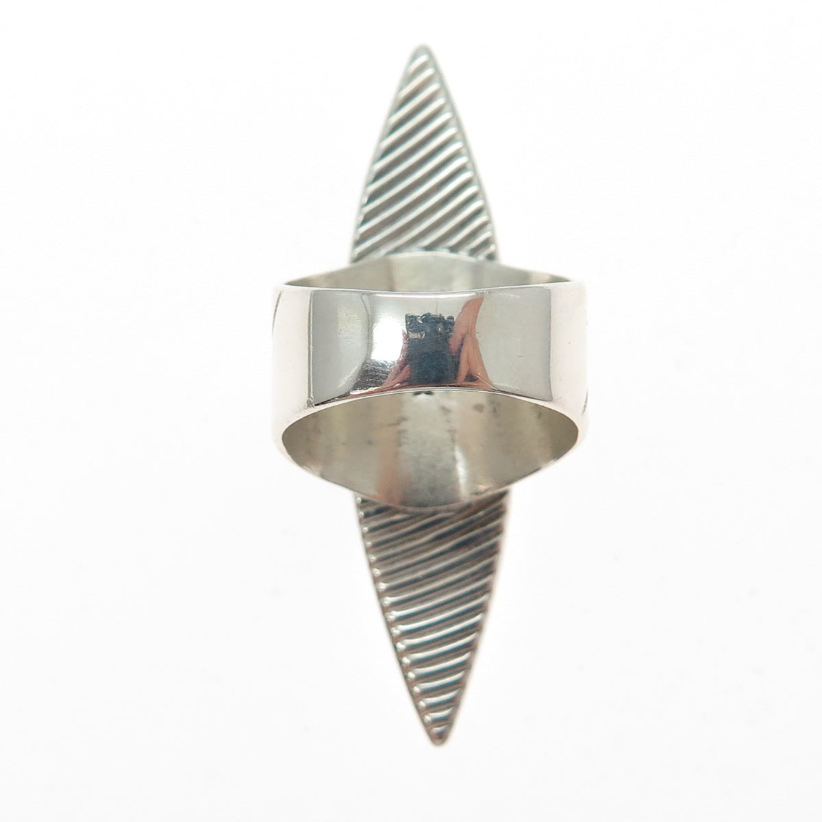 JAY KING DESERT ROSE Sterling Silver Vintage Turquoise Modernist Ring Size 7.25