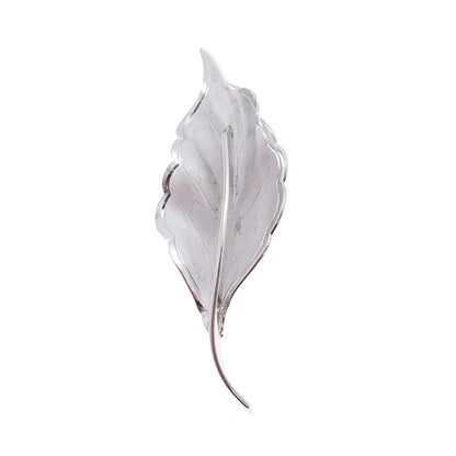 WELLS 925 Sterling Silver Vintage Floral Leaf Pin Brooch