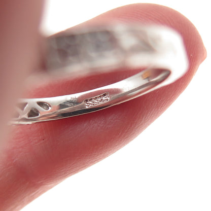 925 Sterling Silver Round-Cut C Z Half Eternity Band Ring Size 7