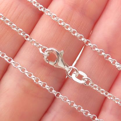 Han 925 Sterling Silver Rolo Chain Necklace 18"