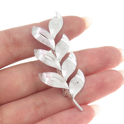 VAN DELL 925 Sterling Silver Vintage Laurel Leaf Pin Brooch