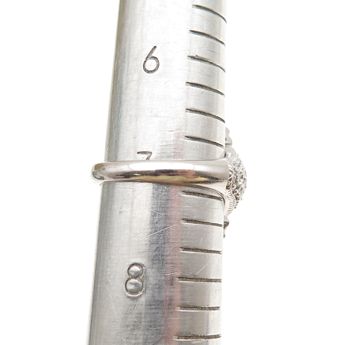 925 Sterling Silver Round-Cut C Z Sparkle Ring Size 7.25