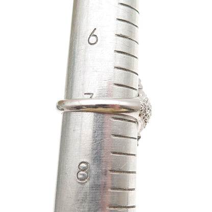 925 Sterling Silver Round-Cut C Z Sparkle Ring Size 7.25