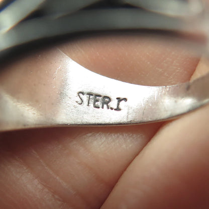 925 Sterling Silver Vintage 1973 Anniversary Month Signet Ring Size 7