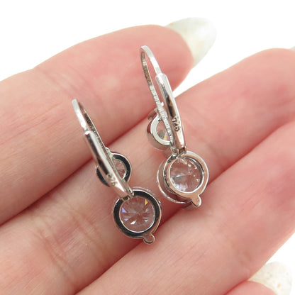 925 Sterling Silver Round-Cut C Z Earrings