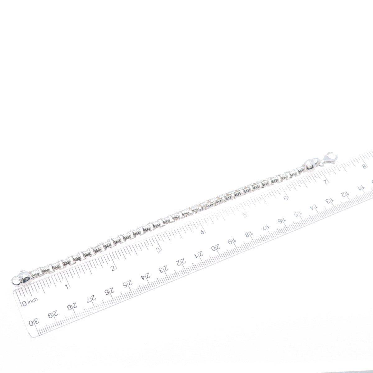 925 Sterling Silver Vintage Italy Box Link Bracelet 6.75"