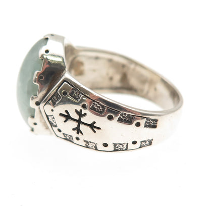Carolyn Pollack 925 Sterling Vintage Milky Aquamarine Snowflake Ring Size 9.25
