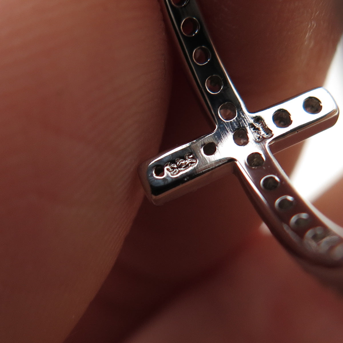 925 Sterling Silver Round-Cut C Z Cross Ring Size 6.25