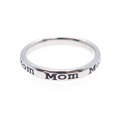 925 Sterling Silver Vintage Mom All Around Stackable Band Ring Size 10