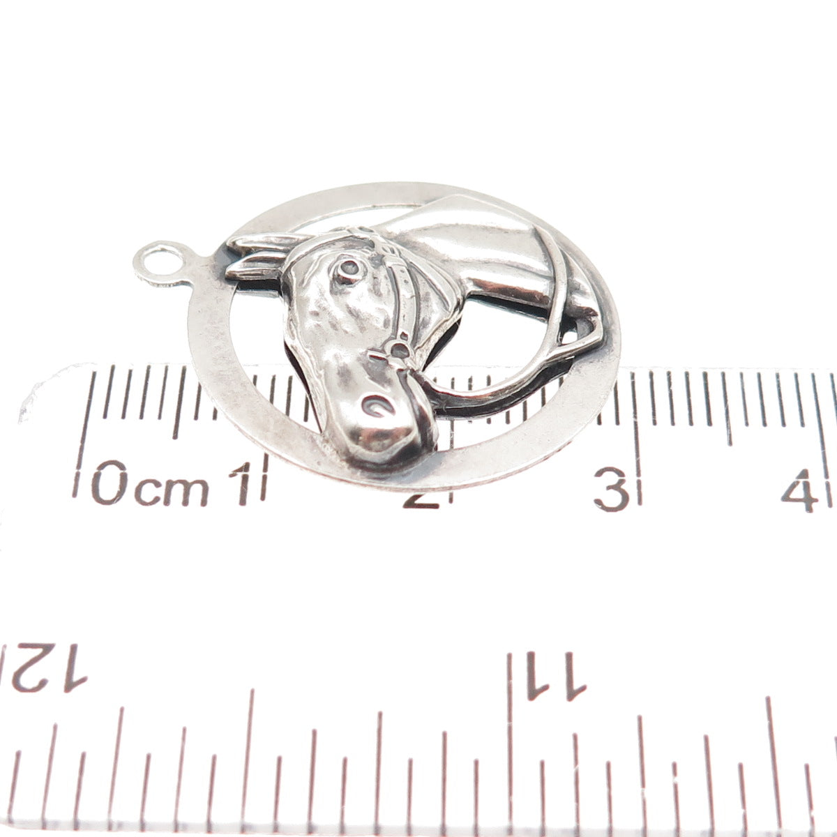 Beau 925 Sterling Silver Antique Art Deco Horse Oxidized Charm Pendant