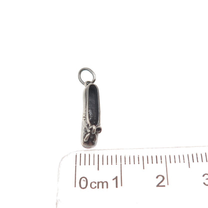 Sunwest 925 Sterling Silver Vintage Ballerina Shoe 3D Mini Charm Pendant