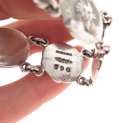 Theodore B. Starr 925 Sterling Antique Victorian Etruscan Revival Bracelet 7.75"