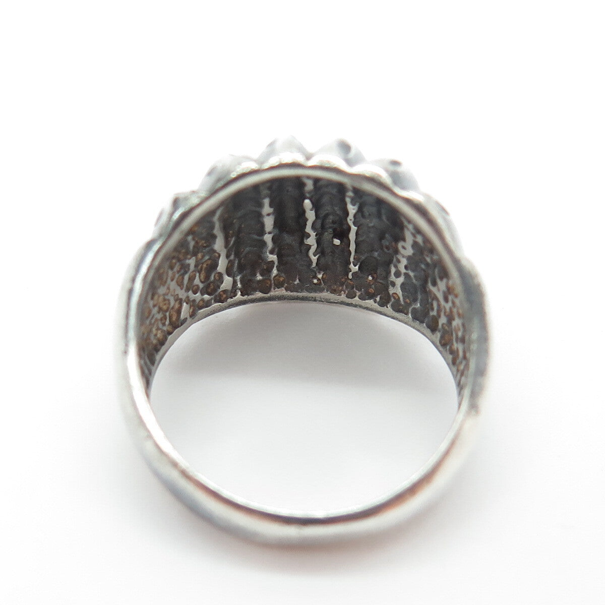 925 Sterling Silver Vintage Ribbed Ring Size 6.25