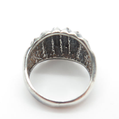 925 Sterling Silver Vintage Ribbed Ring Size 6.25