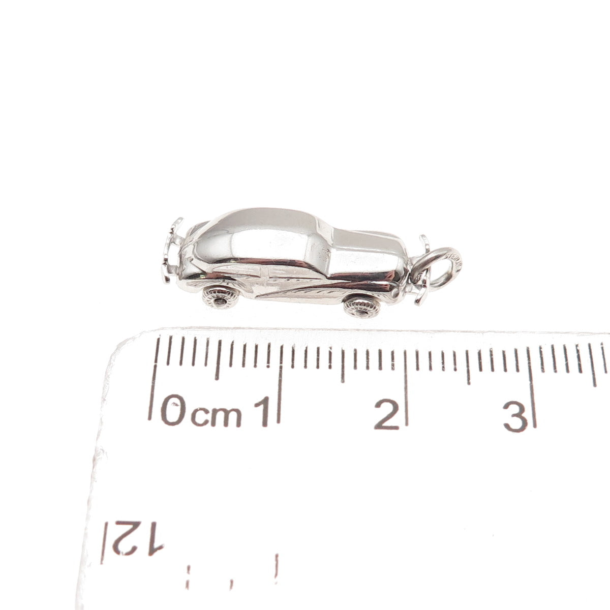 925 Sterling Silver Vintage Retro Car Movable 3D Charm Pendant