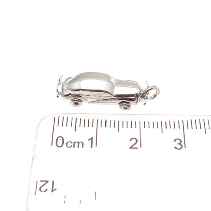 925 Sterling Silver Vintage Retro Car Movable 3D Charm Pendant