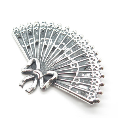 925 Sterling Silver Vintage Lang Fan Pin Brooch
