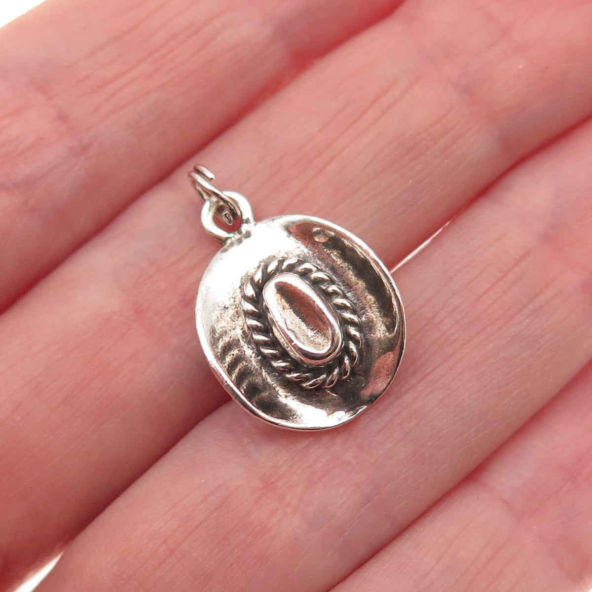 Carolyn Pollack 925 Sterling Silver Vintage Cowboy Hat 3D Mini Charm Pendant