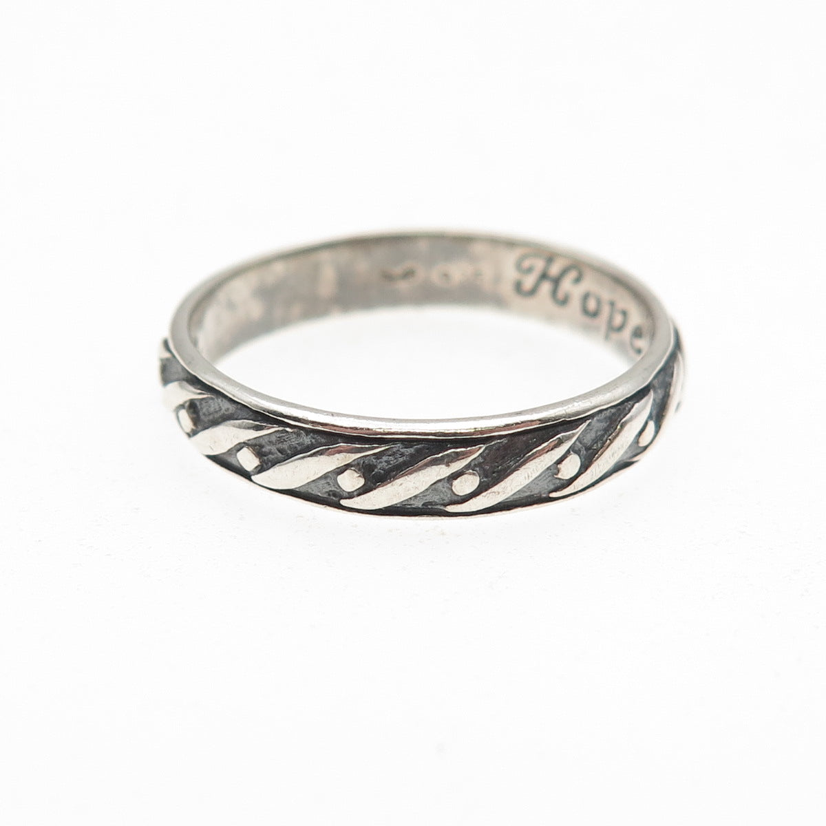 Laurel Elliot Sterling Silver Vintage Hope is The Life of Love Band Ring Size 9