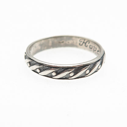 Laurel Elliot Sterling Silver Vintage Hope is The Life of Love Band Ring Size 9