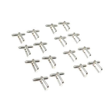 Old Stock 925 Sterling Silver Vintage SET of 8 Pair Round Bullet Cufflink Backs