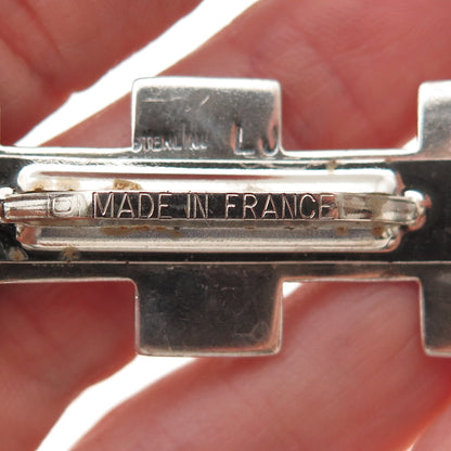 Lester Jackson Navajo Old Pawn 925 Sterling Vintage Cross French Hair Barrette