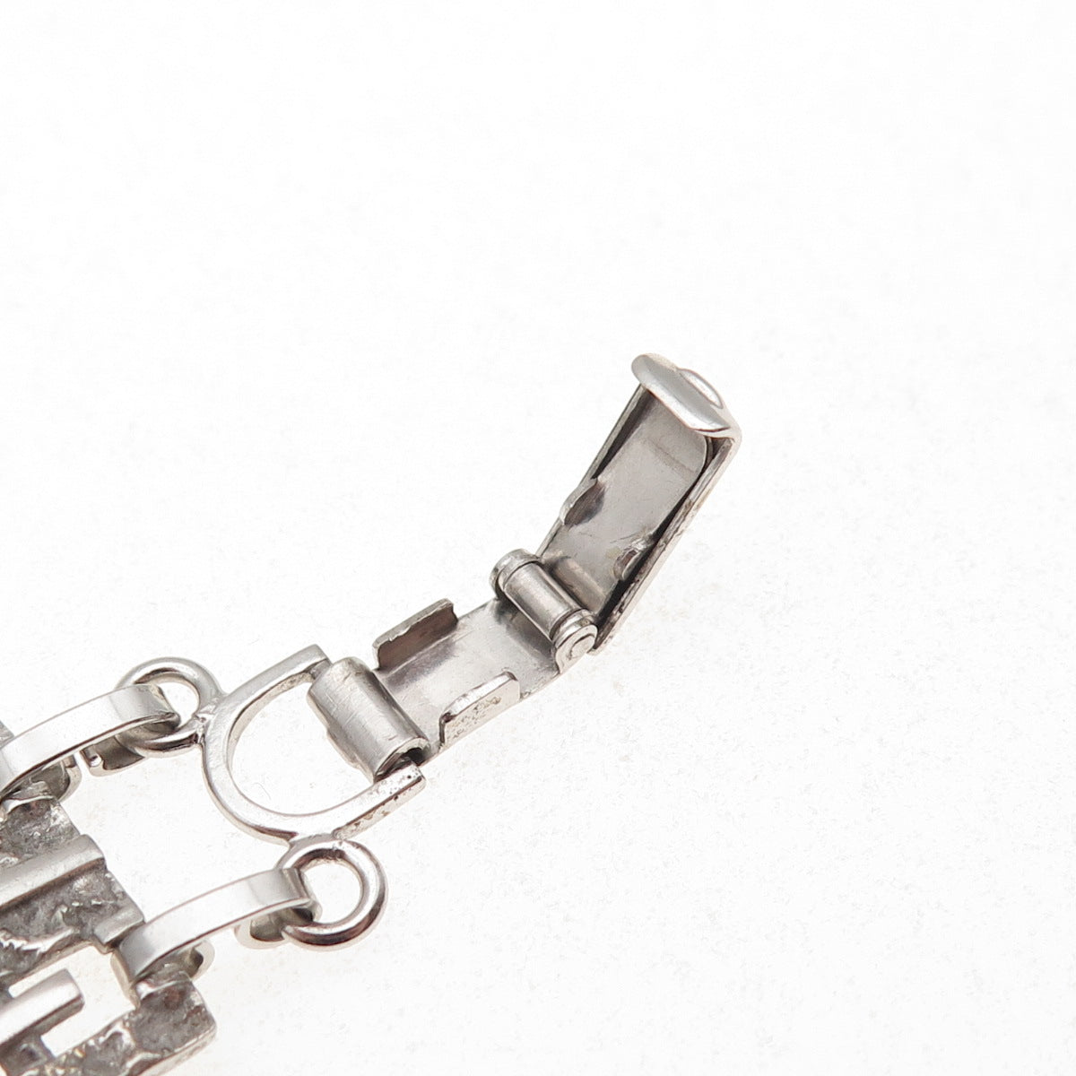 Van Dell 925 Sterling Silver Vintage Nugget Panel Link Bracelet 7"