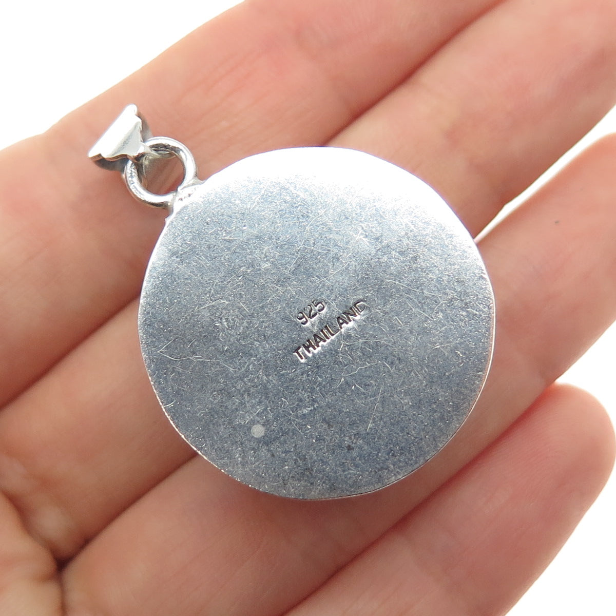 925 Sterling Silver Vintage Baseball Oxidized Charm Pendant