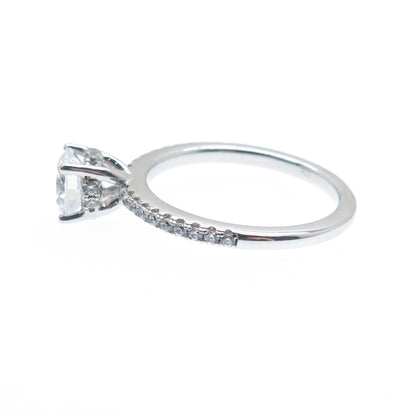 925 Sterling Silver Round-Cut Shaped C Z Engagement Ring Size 7.25