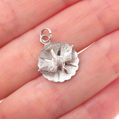 Catamore 925 Sterling Silver Antique Art Deco Holy Spirit Oxidized Charm Pendant