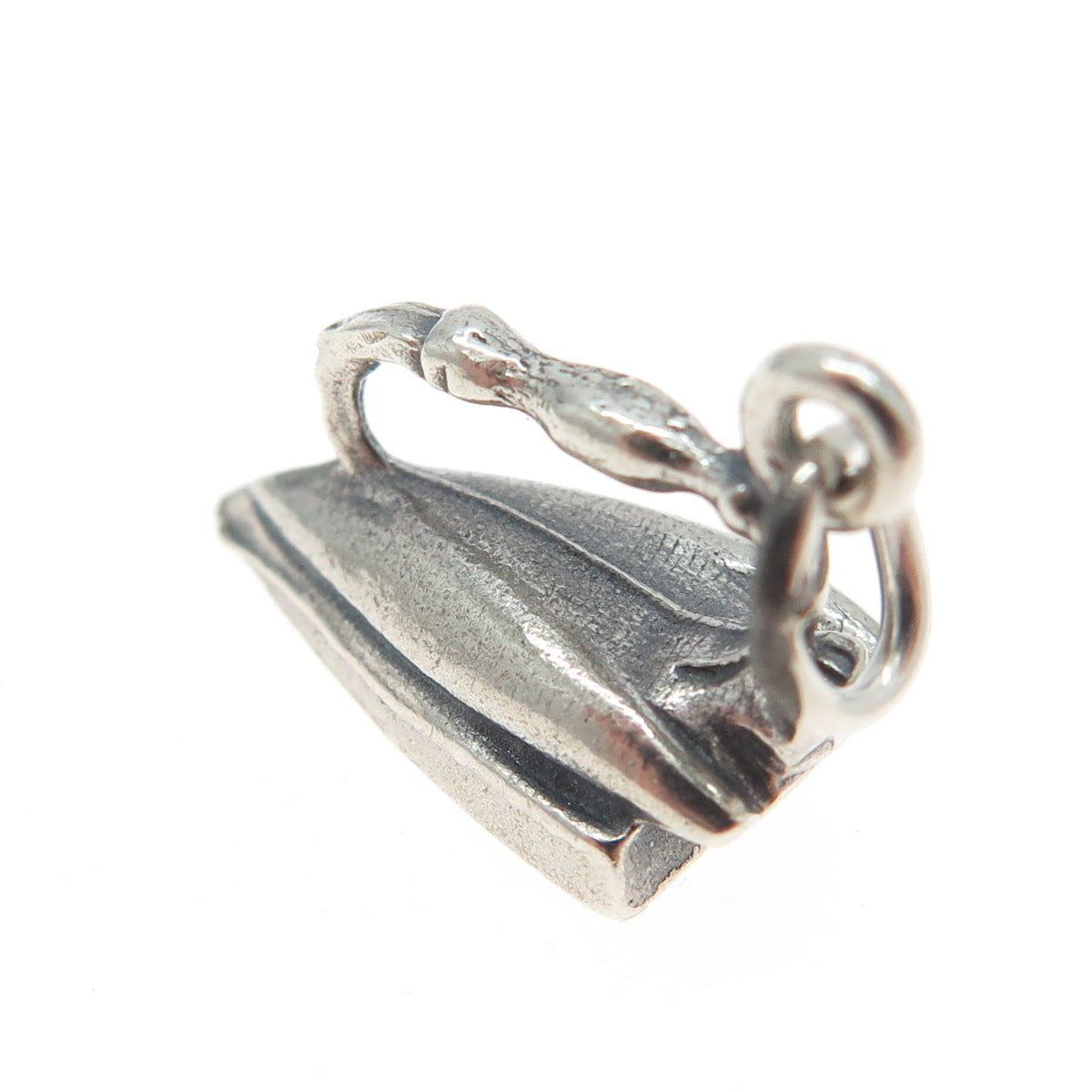 925 Sterling Silver Antique Art Deco Iron Minimalist 3D Charm Pendant