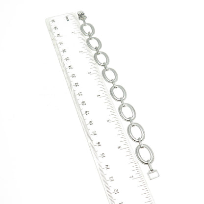 W. E. RICHARDS 925 Sterling Silver Vintage Oval Link Bracelet 7"