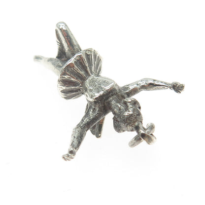 HAYWARD 925 Sterling Silver Antique Art Deco Fairy Minimalist Charm Pendant