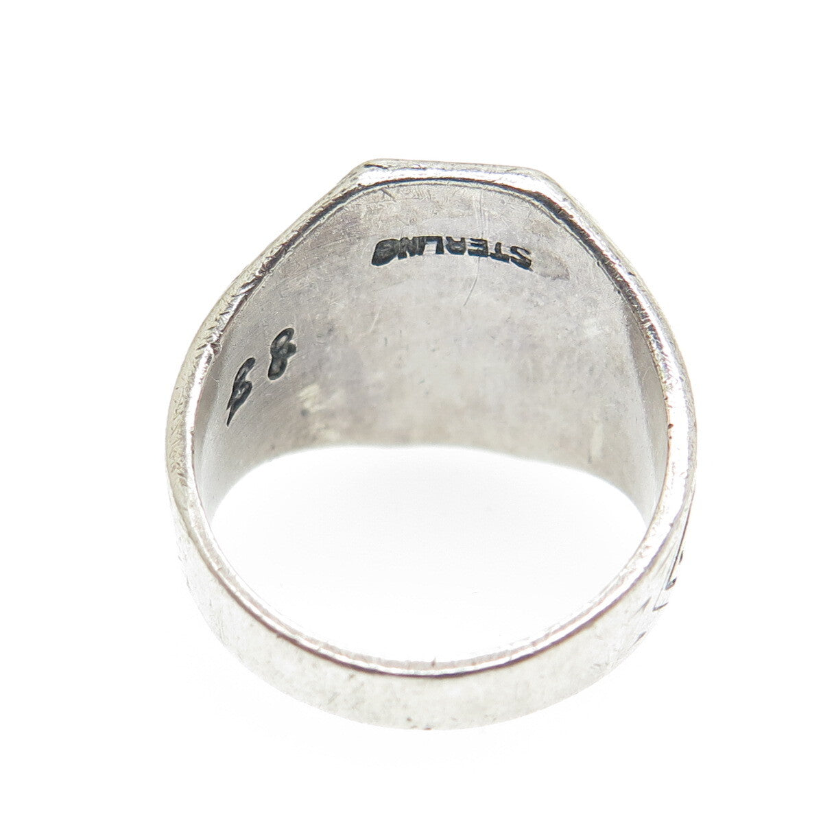 925 Sterling Silver Antique 1947 Enamel Saint Nicholas School Ring Size 6.5