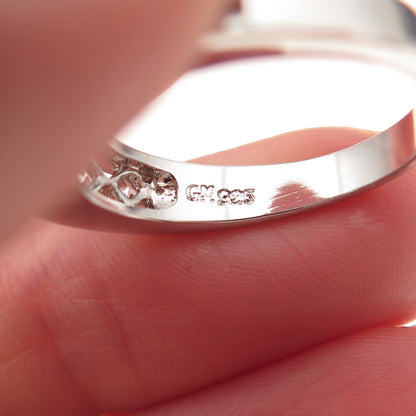 925 Sterling Silver Round & Princess-Cut C Z Engagement Ring Size 9