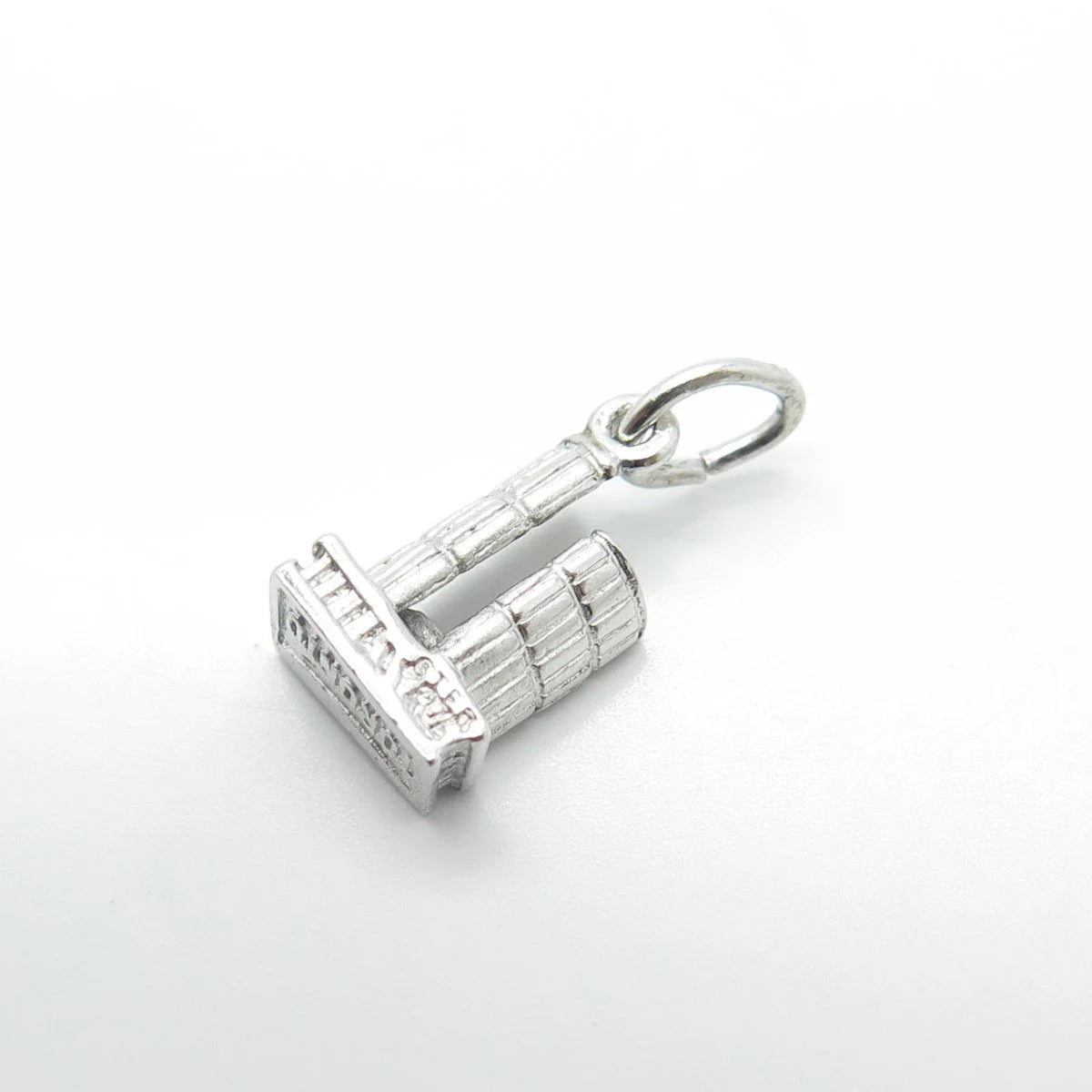 925 Sterling Silver Vintage Canada Toronto City Hall 3D Charm Pendant