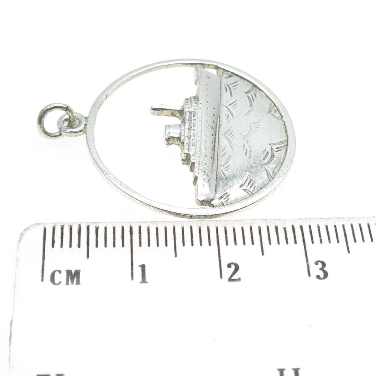 BERNARD HERTZ 925 Sterling Silver Vintage Liner Ship Pendant