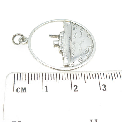 BERNARD HERTZ 925 Sterling Silver Vintage Liner Ship Pendant