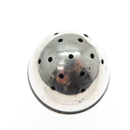 830S Silver Antique Scandinavian Egg Oxidized Salt / Pepper Shaker