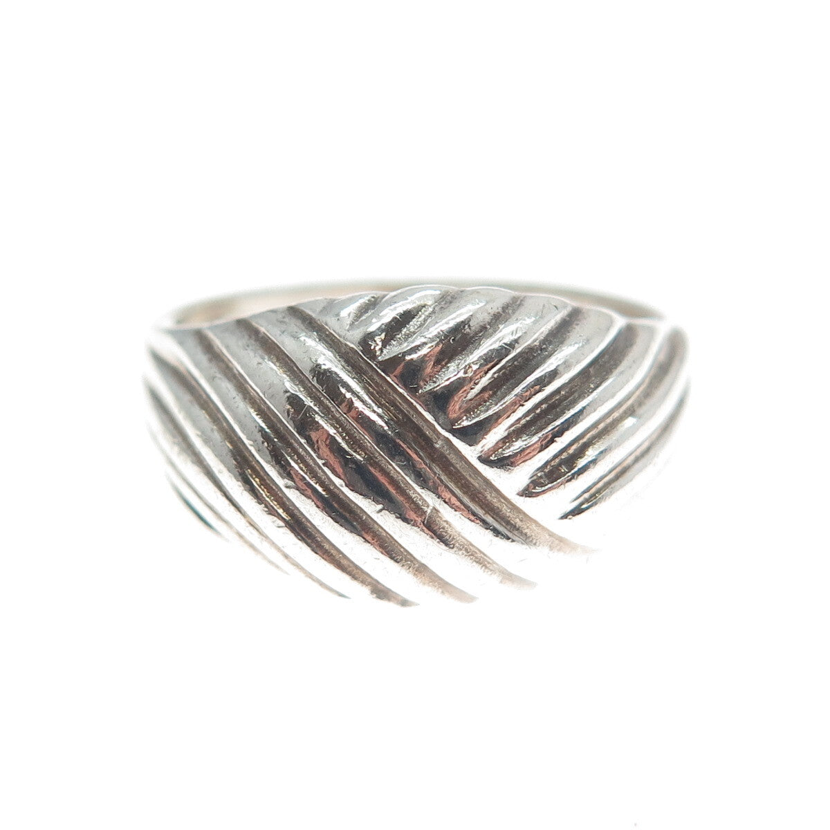 CELLINI 925 Sterling Silver Vintage Modernist Dome Ring Size 8
