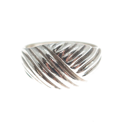 CELLINI 925 Sterling Silver Vintage Modernist Dome Ring Size 8