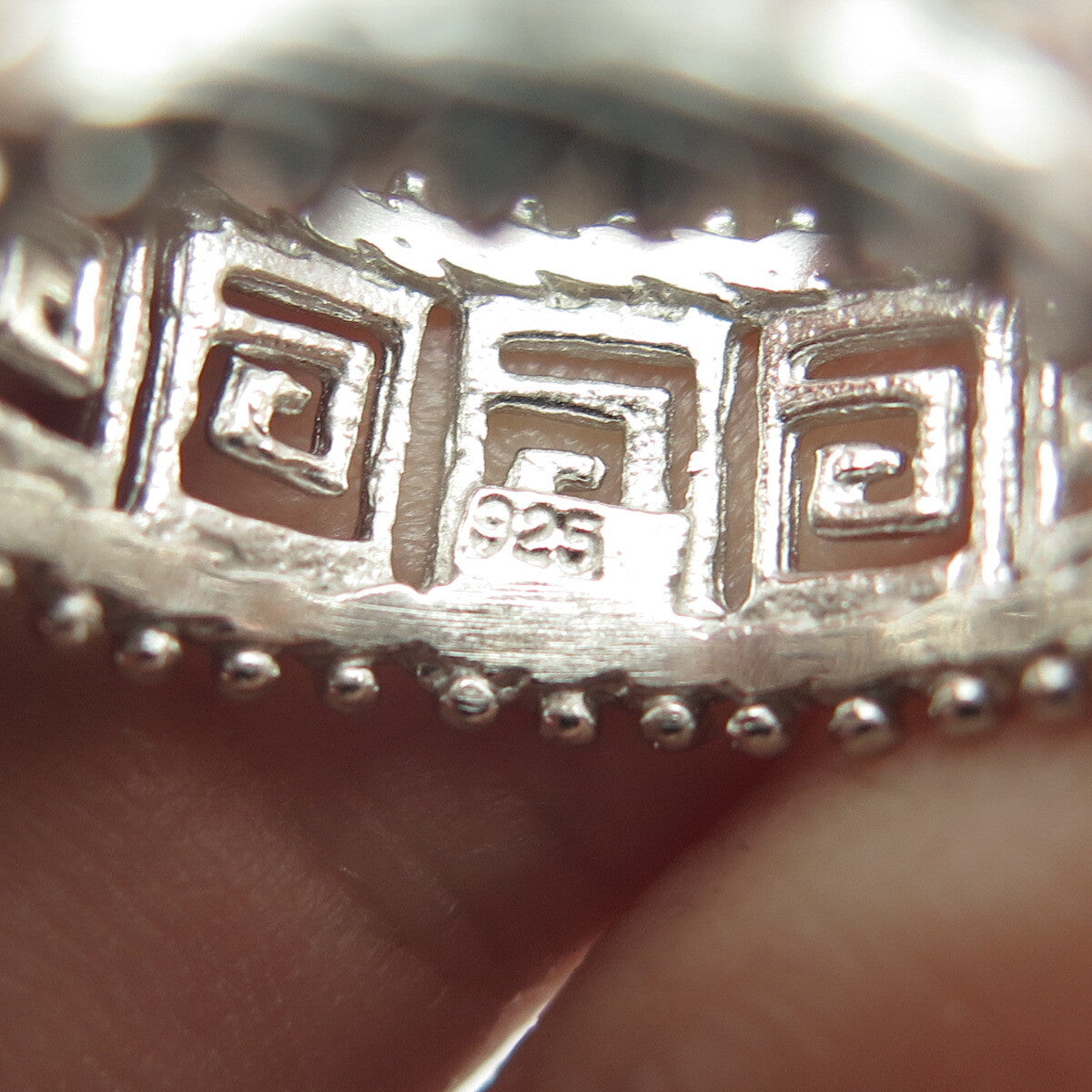925 Sterling Silver Greek Maze Band Ring Size 9