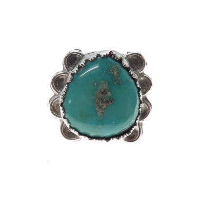 Old Pawn 925 Sterling Silver Vintage Southwestern Kingman Turquoise Ring Size 7