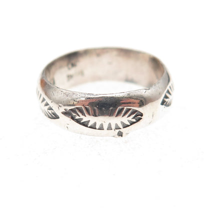 Lee McCray Navajo Old Pawn 925 Sterling Silver Vintage Tribal Band Ring Size 5.5