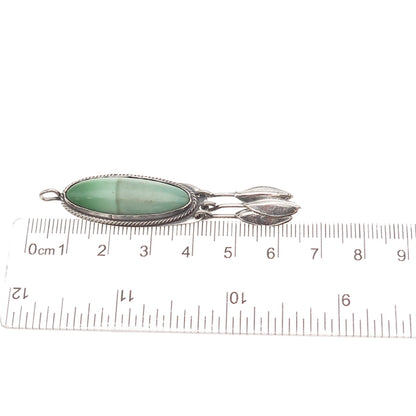 Old Pawn 925 Sterling Silver Vintage Southwestern Turquoise Tribal Pendant