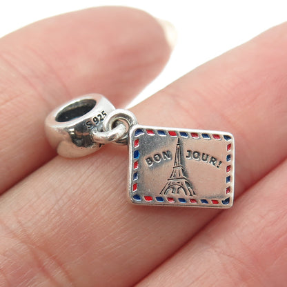 PANDORA 925 Sterling Silver Enamel Wish You Were Here Dangle Bead Charm